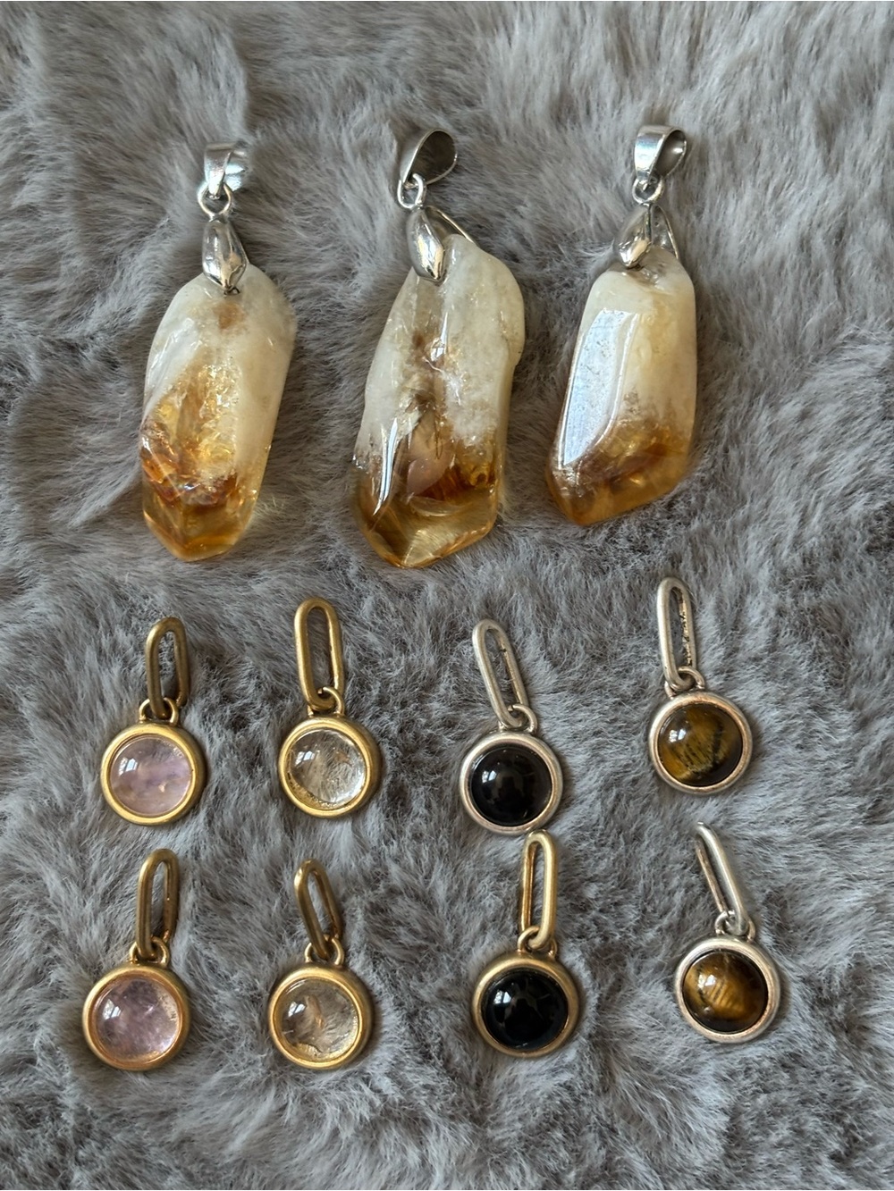 Natural healing stone pendants for jewelry making bundle
